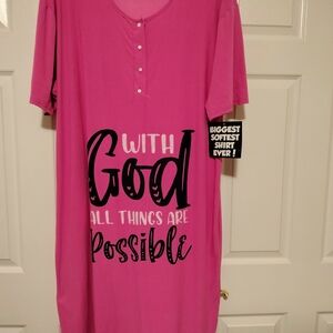 Pink Graphic T-Shirt Dress